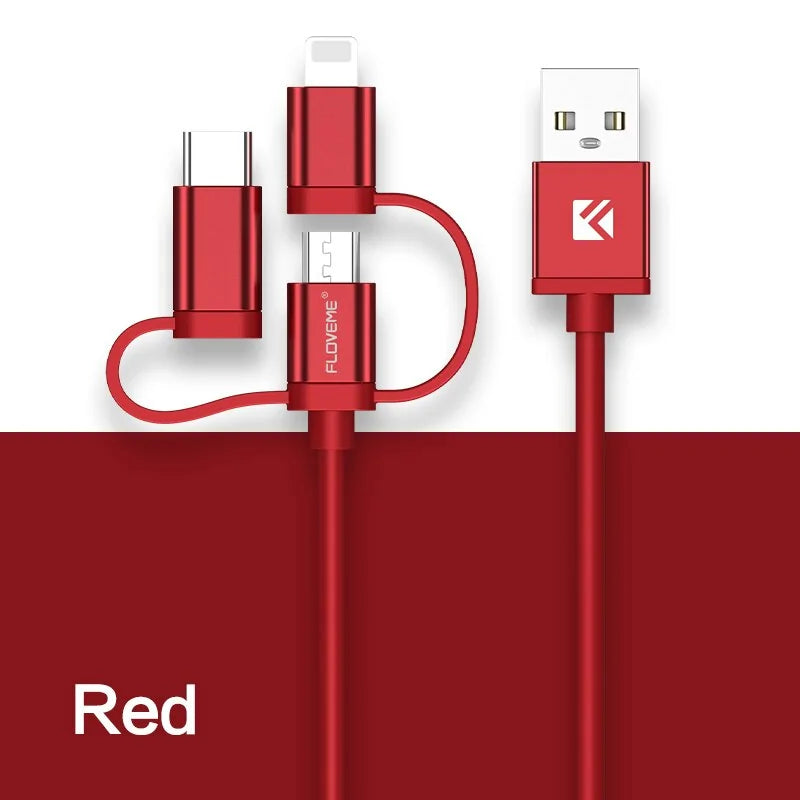 3 in 1 Charging Cable Micro USB Type C