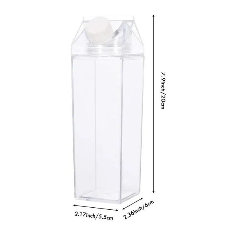 Transparent Milk Carton-Design Water Bottle