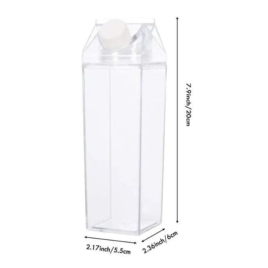 Transparent Milk Carton-Design Water Bottle