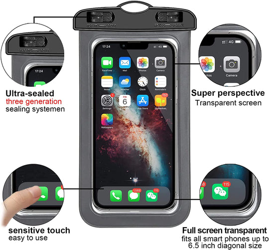 3 Pack Waterproof Floating Cell Phone Pouch Dry Bag Case Cover