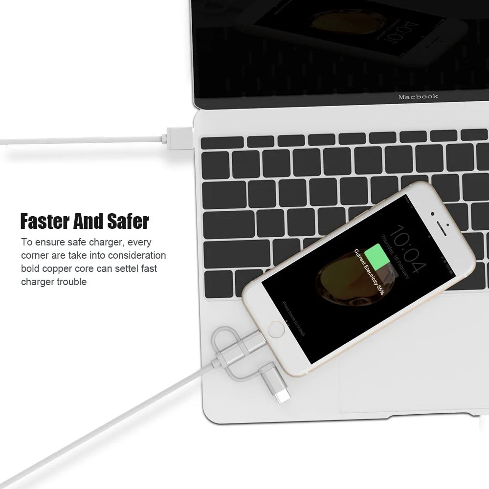 3 in 1 Charging Cable Micro USB Type C