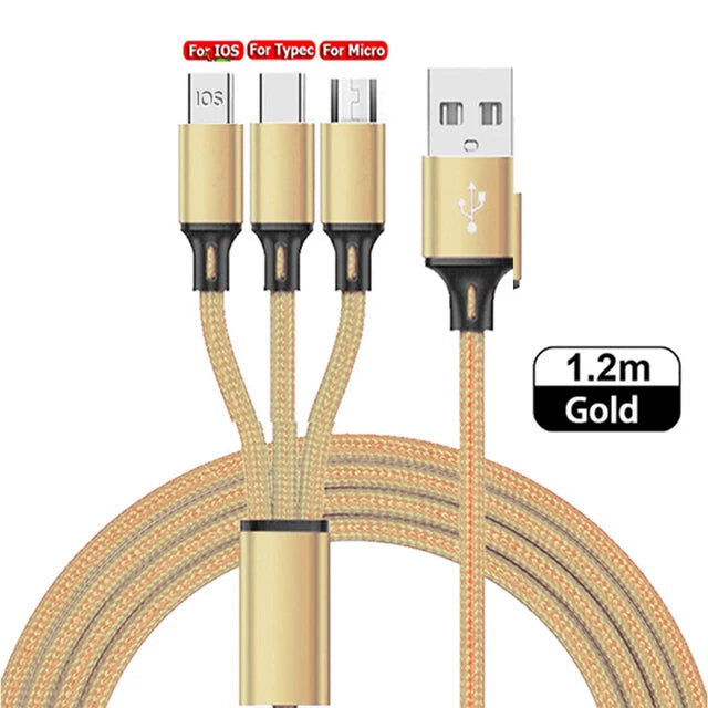 3 In 1 Fast Charging Cable Cord