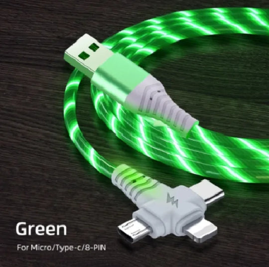 3 in 1 LED Flowing Charging Cable