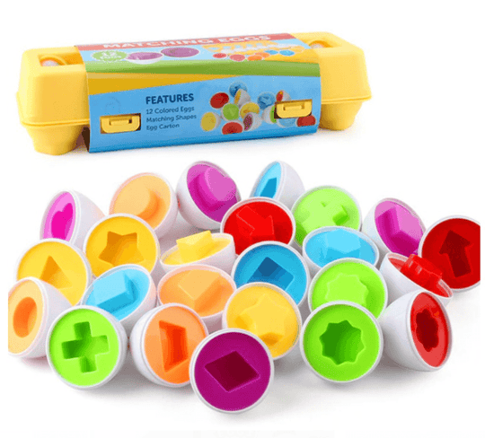 Purtly - 12 Matching Eggs Set for Color & Shape Recognition