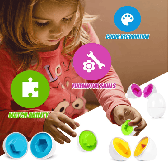 Purtly - 12 Matching Eggs Set for Color & Shape Recognition