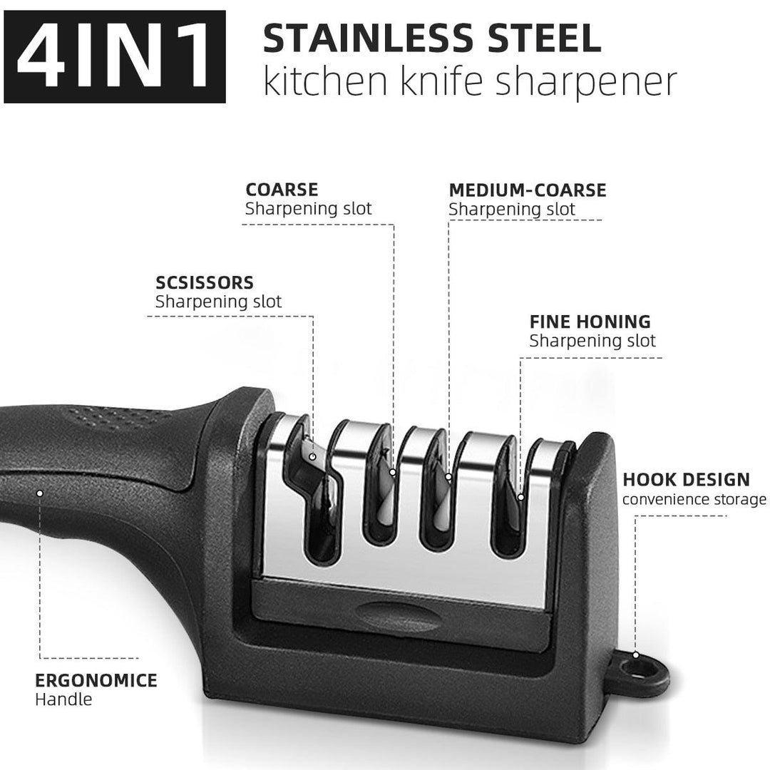 Purtly Knife Sharpener - Kitchen 3 Segment Knife Sharpener