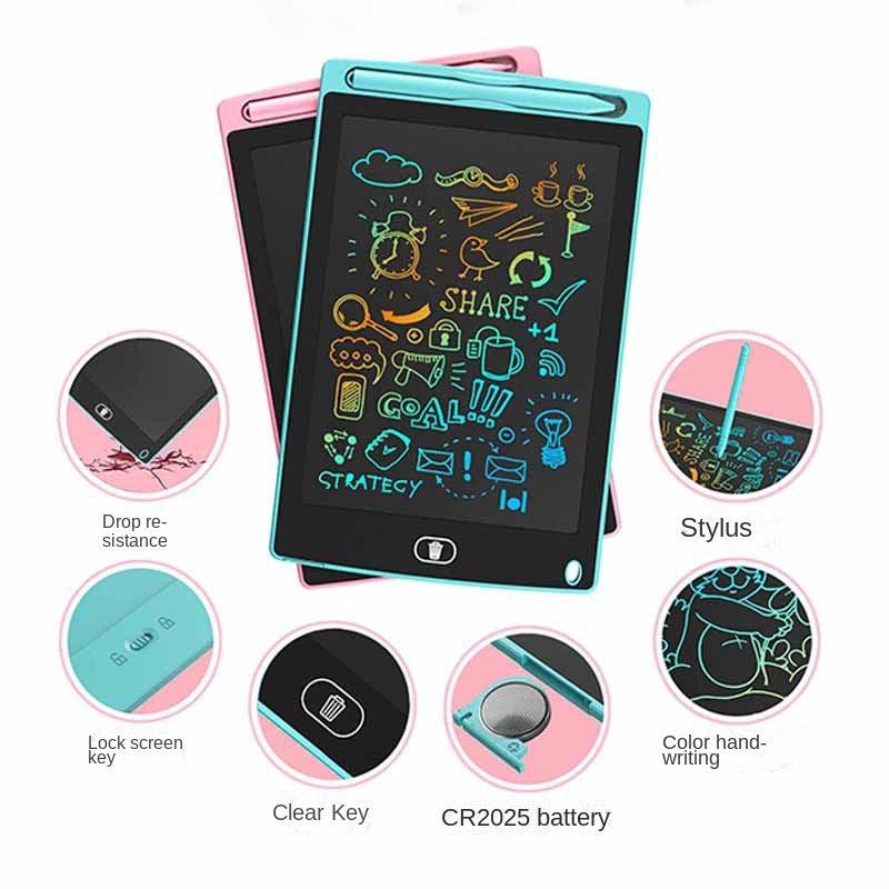 Purtly - Colorful 8.5-inch Drawing Tablet for Kids