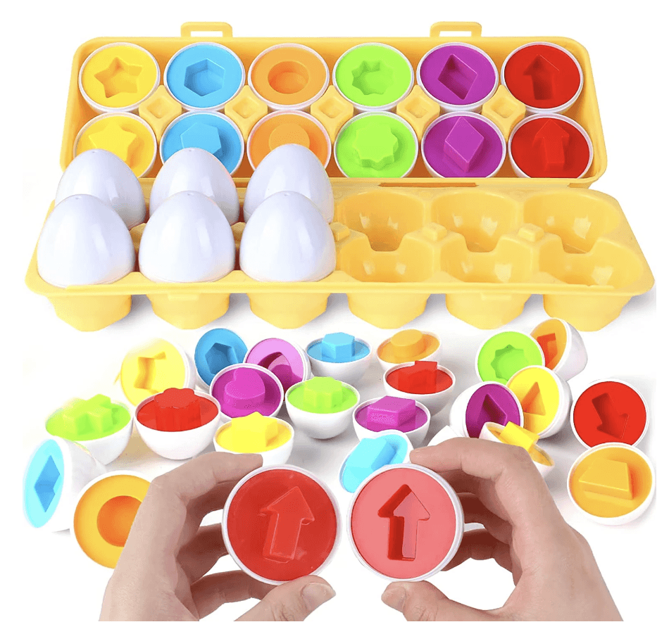 Purtly - 12 Matching Eggs Set for Color & Shape Recognition